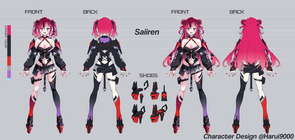 Character Design Sheet by @Harui9000