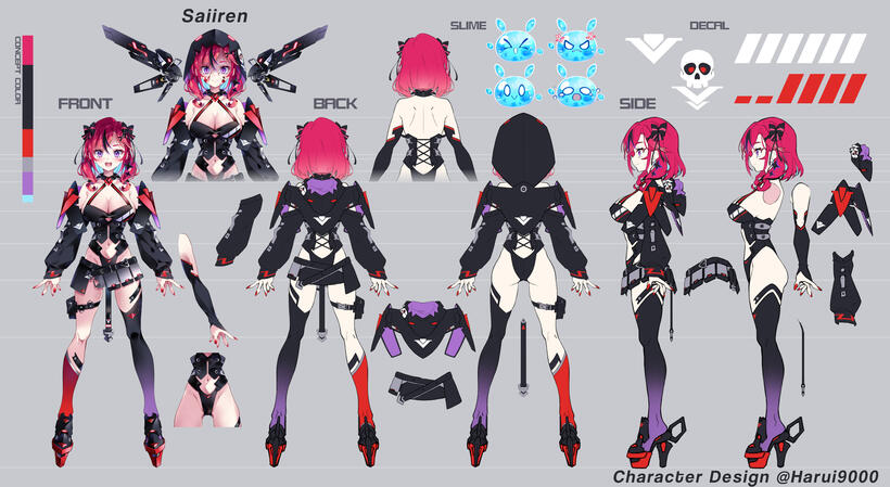 Character Design Sheet by @Harui9000