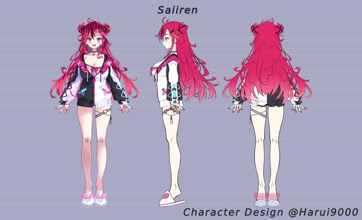 Character Design Sheet by @Harui9000