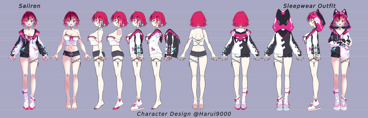 Character Design Sheet by @Harui9000